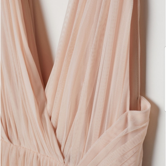 H & M Long Mesh Dress Powder pink - Picture 2 of 11